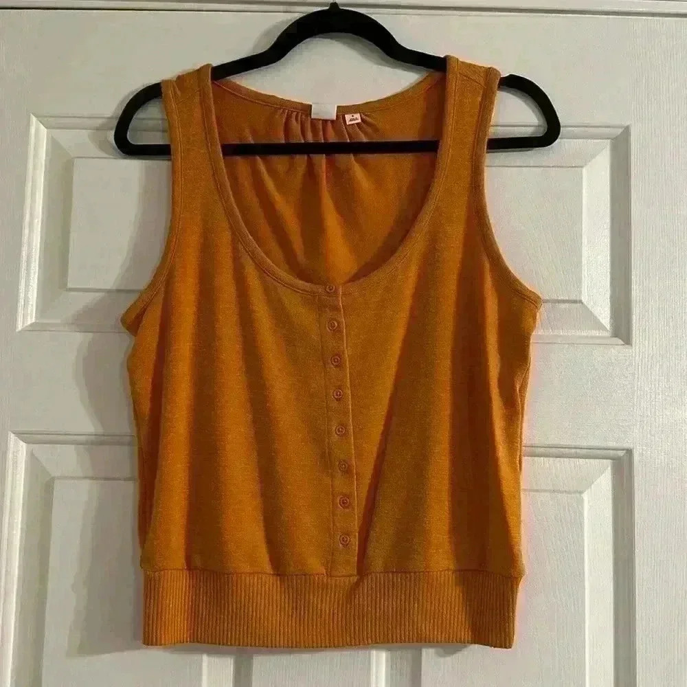 GAP Orange Button-Front Tank Top